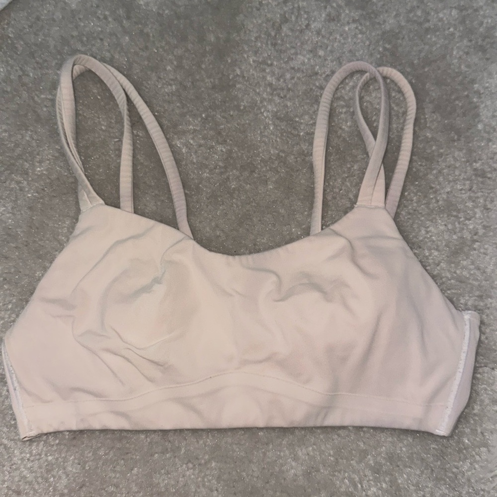 lululemon athletica light beige double-strap sports bra